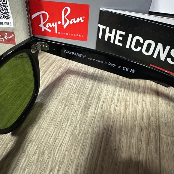 Ray ban 2140 Classic Wayfarer 901/17 polished black/Blue Mirror 54mm - Picture 5 of 12